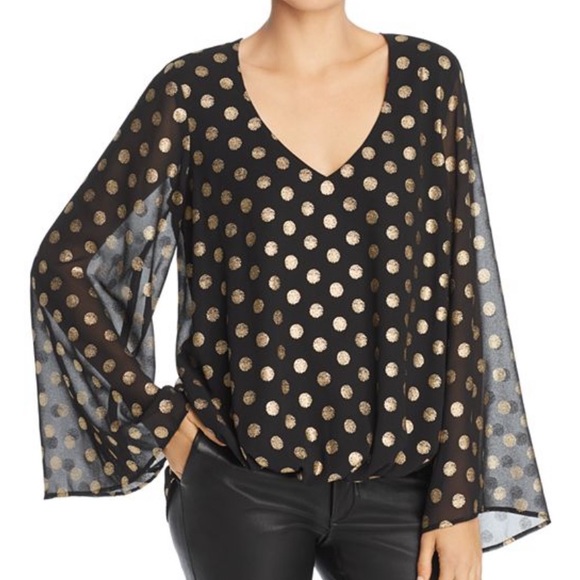 show me your mumu // metallic polka dot flowy top - Picture 6 of 7